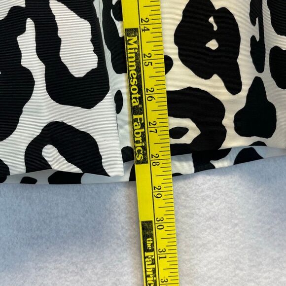 NWT TALBOTS Pleated Tie Waist Leopard Skirt 4P Pockets Lined Zip Black White - Picture 10 of 15